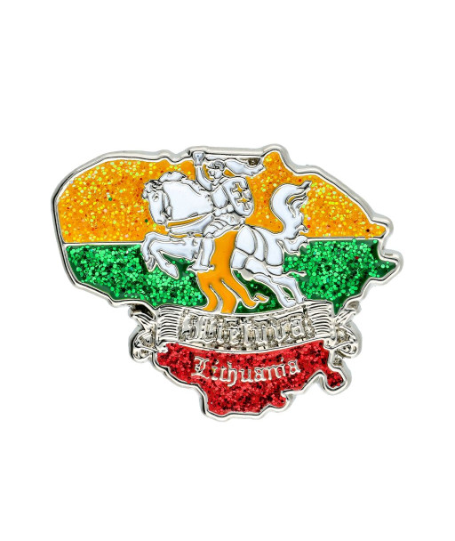 Pin Badge Vytis in the Outline of Lithuania
